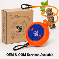 Corde à linge rétractable portable orange et bleue avec manivelle et double mousqueton pour extérieur, personnalisable avec votre logo, équipement OEM ODM en gros