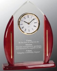 Arc de chapelle personnalisé en acrylique de 11 ", grande pendule, Base finis en <span class=keywords><strong>bois</strong></span> de rose - Product Image 2