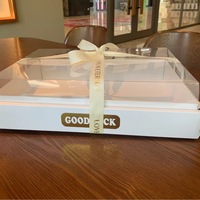 Boîte à gâteaux et friandises de 16x12'' avec couvercle transparent élégant, idéale pour la pâtisserie, les cadeaux, les traiteurs et les desserts de l'après-midi, avec poignée