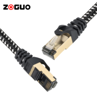 Câble réseau Cat8 SFTP 26AWG 40 Gbps 2000 MHz, câble Ethernet RJ45 plaqué or haute résistance, compatible avec modem routeur