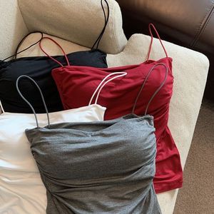 Débardeur plissé pour femme avec coussinets de soutien-gorge intégrés, tendance - Product Image 4