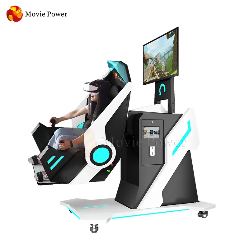 Exciting Roller Coaster Movies 360 Flight 9D Virtual Reality Simulator Rotating Platform Interactive Vr Game Machines