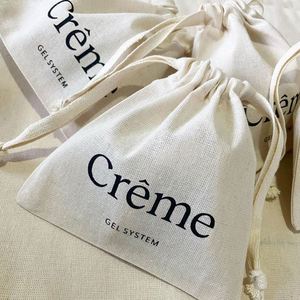 Factory Supply Custom Logo Print Natural Canvas Drawstring <b>Bag</b> Eco-friendly Packaging Cloth Pouch Recycled Cotton <b>Fabric</b> <b>Bag</b> - Product Image 2