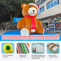 Mascotte d'ours géant gonflable pour les décorations de Noël en peluche pour les fêtes de fin d'année.