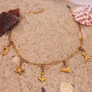 Collar con colgante de estrella que no se desvanece, venta al por mayor, collares con colgante de perla de <span class=keywords><strong>pez</strong></span> <span class=keywords><strong>globo</strong></span> de concha bonita a la moda, serie oceánica, piezas de joyería únicas - Product Image 1