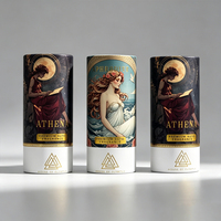 Vente en gros de flacons en verre pour huile pour le visage ou huile essentielle, cylindriques, ronds, de 30 ml/50 ml, avec logo personnalisé imprimé, emballage en tube de carton