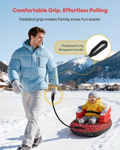 Traîneau <span class=keywords><strong>gonflable</strong></span> personnalisé en PVC pour bébés et tout-petits de 1 à 3 ans avec housse en toile, protection 3 côtés, sangle de remorquage et poignées - Product Image 3