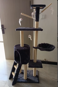 Modern <b>Cat</b> <b>Tree</b> 4 Levels Sisal Material Paw Print Design Durable Indoor <b>Cat</b> Climbing Frame with <b>Scratching</b> Posts and Perches - Product Image 3