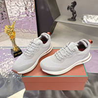 Chaussures de sport décontractées pour hommes en maille tricotée, légères, à lacets, à semelle épaisse, antidérapantes, pour la marche et la course, chaussures de luxe