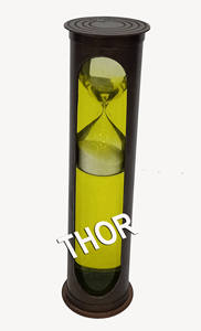 Minuterie de sable Antique électrique, sablier Maritime noir, horloge de gestion, en verre aluminium, décoration, cadeau - Product Image 2