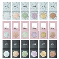 Logo personnalisé, vente en gros, poudre or pressé, Logo personnalisé, emballage Rose 6 couleurs