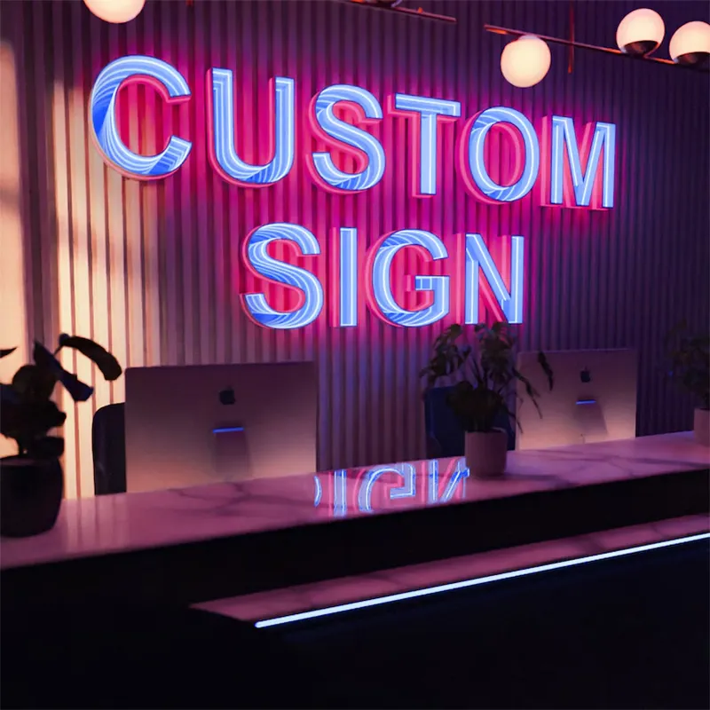 Custom Advertising Decor Led Lighting 3D Smart Led Infinity Mirror Light letter Infinity Mirror Neon Sign