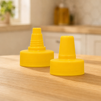 Bouchon de bouteille en plastique à bec verseur pointu, couvercle de distribution à bec côtelé pour miel, sauce, sirop