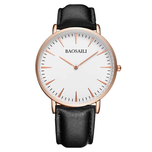 Boîtier en alliage ultra-mince pour hommes et bracelet en cuir, cadran de 40mm de diamètre, logo <span class=keywords><strong>personnalisable</strong></span>, design classique bon marché, cadeau parfait - Product Image 5