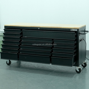 Xe đẩy dụng cụ di động 18 ngăn kéo 72 inch, bàn làm việc di động, tủ dụng cụ lớn có mặt trên bằng gỗ - Product Image 2