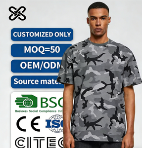 T-Shirt Classiche Oversize Personalizzate all'Ingrosso, Magliette Mimetiche a Manica Corta - Product Image 1