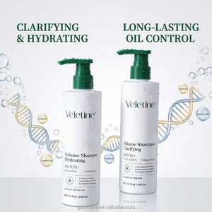 Shampooing Professionnel Volumisant à la Biotine, Kératine et Collagène, Sans Sulfate, Clarifiant et Hydratant, Marque Blanche, 240ml - Product Image 2