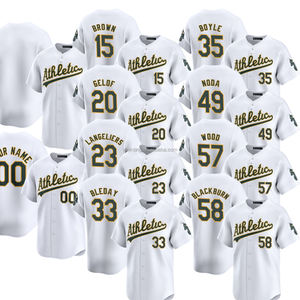 2025 camisetas de béisbol de Jersey Oakland Home Limited para hombre, ropa de talla grande personalizada, logotipos bordados, uniformes cosidos, Color blanco - Product Image 1