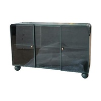 Armoire en métal moderne avec porte en verre Meubles en métal polyvalents pour la maison Salle à manger Cuisine Salon Chambre Stockage Utilisation