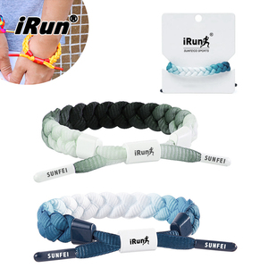 Pulsera de cordones degradados hecha a mano <span class=keywords><strong>IRun</strong></span>, pulseras de cordones ajustables, pulsera tejida personalizada de baloncesto para la amistad - Product Image 1
