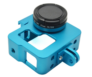 CNC nhôm hợp kim thể thao máy ảnh lồng bảo vệ cài đặt, với UV ống kính lọc cap, thích hợp cho GoPro anh hùng 4/3 +/3 - Product Image 3