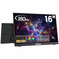 Monitor LED Portátil de 16 Pulgadas FHD 1920X1200P, 180Hz HDR 100 SRGB, Pantalla Brillante con Altavoces Integrados para Juegos, Laptop, Mac