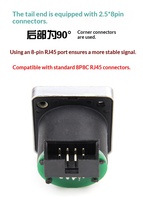 SINGO OEM Prise de châssis RJ45 IP65 en alliage de zinc à angle droit 8 broches pour mur vidéo, armoire réseau industrielle et rack