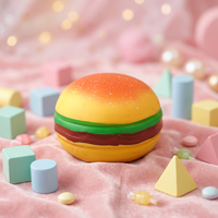 Jouet anti-stress en gel souple en forme de burger de dessin animé extra-large à rebond lent avec logo personnalisé pour les enfants de 5 à 7 ans
