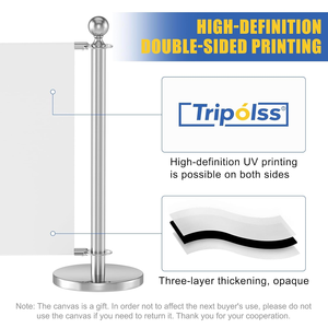 حواجز إعلانية عالية الجودة من الفولاذ المقاوم للصدأ، أعمدة تحكم بالحشود للاستخدام الخارجي، حواجز للمقاهي مع لافتة - Product Image 4