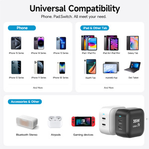 Mini 35W Cargador rápido 2C Cargador de pared USB C Tipo C <span class=keywords><strong>PD3</strong></span> <span class=keywords><strong>0</strong></span> QC GaN Adaptador de cargador para iPhone Samsung Teléfonos móviles Carga rápida - Product Image 6