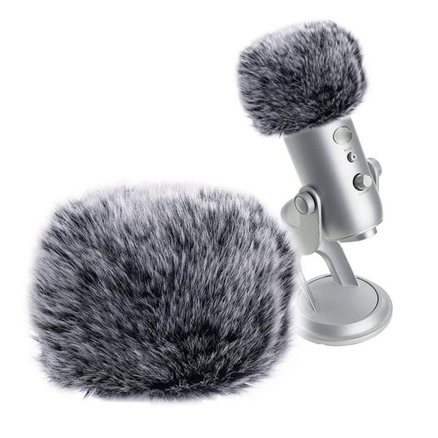 Factory Wholesale Fuzzy Plush Microphone Wind Proof Cover Windscreen Sleeve Windshield Cover for Blue Yeti Condenser Microphone
