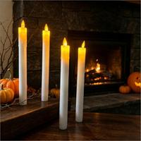 Batteriebetriebene LED-Säulenkerzen mit Wachs-Tropfeneffekt, Flammenlos, mit Fernbedienung für Hochzeit, Halloween und Heimdekoration
