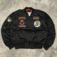 Blouson aviateur personnalisé pour homme, avec patchs brodés, coupe-vent, chaud, pour l'hiver