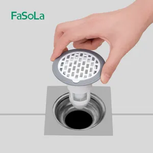 FaSoLa Plastic Bathroom Sink Drain Strainer Hair Catcher Hair Stopper Shower Drain Covers Kitchen Silicone Anti Odor Floor Drain