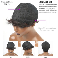 Perruque courte coupe pixie fabriquée à la machine, cheveux humains, sans dentelle, sans colle, prix abordable, vente chaude, couleur personnalisée pour femmes noires