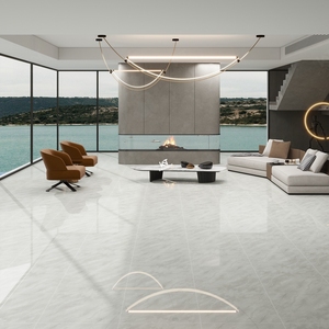 Carrelage de sol intérieur gris brillant poli 600*600 de qualité supérieure, moderne et économique pour salons et maisons - Product Image 6