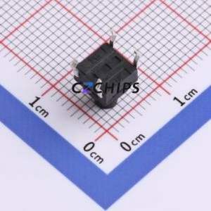 TC-00104FS-075E Tactile Switch Through hole Component (THT)-4P,6x6mm Switch Single Pole Single Throw Round Button 2.5N 6mm - Product Image 2