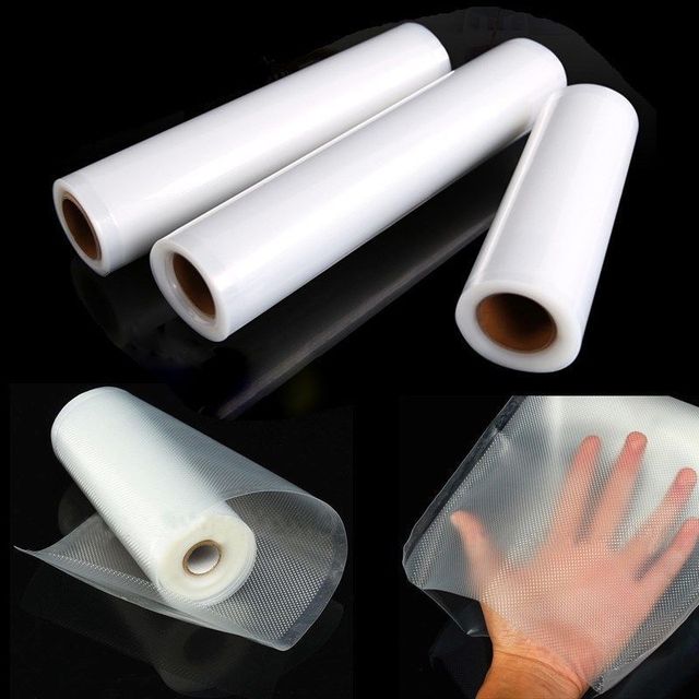 Vacuum Seal Bag Roll Embossed Transparent One Side Vacuum Sealer Bags Food Storage Rolls Bulk for Packing Food