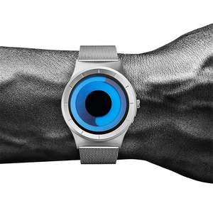 Sinobi người đàn ông thép không gỉ da thạch anh xem phong cách xoáy khái niệm kinh doanh thiết kế độc đáo sáng tạo quay số cổ tay đồng hồ - Product Image 3