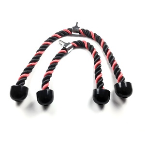 Accesorios para máquina de cable Sistema de polea de 27 y 36 pulgadas Cuerda de tríceps rosa de lujo para gimnasio - Product Image 1