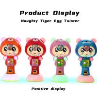 Machine de torsion d'oeufs en métal à pièces bon marché support de prix d'arcade drôle pour les enfants garantie d'un an conception de tigre coquine