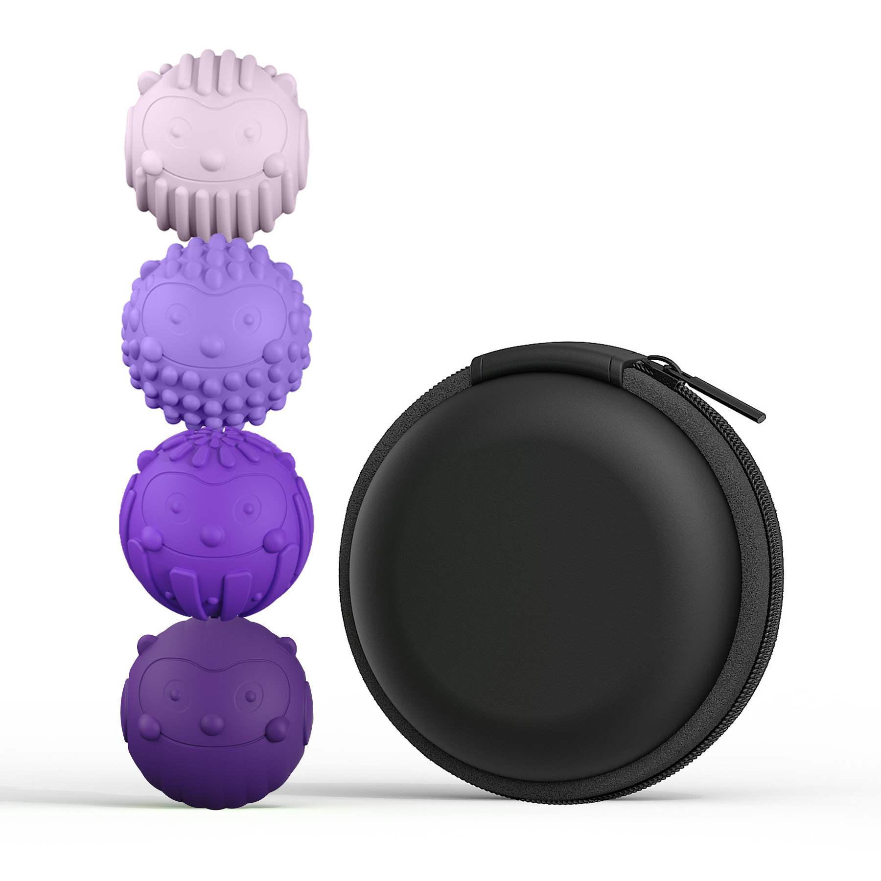 Boule magnétique hérisson-violet-pack de 4