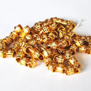 Anillos de aluminio rectos de oro de 5mm de alta Qulaiyt de fabricación directa, anillos de Paloma personalizados, anillos de pájaro, accesorios para patas de loro - Product Image 1