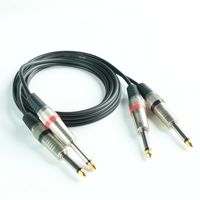 Câble audio double 6,5 mm mâle, grand câble audio PVC à deux paires de conducteurs pour consoles de mixage, amplificateurs de guitare électrique, sans oxygène