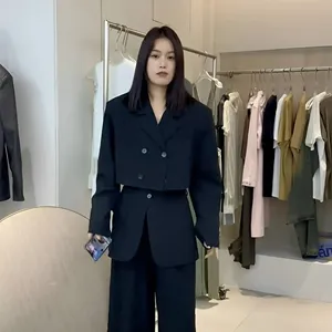 Kadınlar resmi takım elbiseler Blazer ceket sonbahar yeni moda yelek yelek pantolon seti