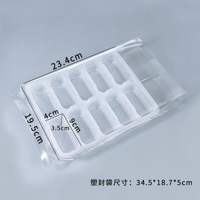 10-grid tray with plastic bag