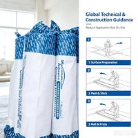 Membrane imperméable en HDPE pré-appliquée, auto-adhésive, matériaux imperméables pour bâtiments