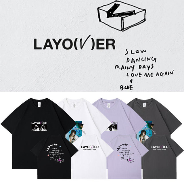 Wholesale Kpop Idol Gourp V Layover Taehyung Short Sleeve T-Shirt