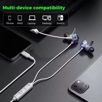 PLEXTONE RX3Pro Versi Space Earphone In-ear Berkabel, Earphone Gaming dengan Mikrofon Panjang dan Lampu RGB Headphone Gaming