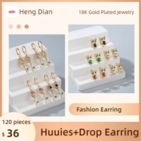 Lot de bagues vintage en forme de cluster, boîte mystère de bijoux avec pièces assorties en zircon cubique plaqué or 18 carats pour mariage